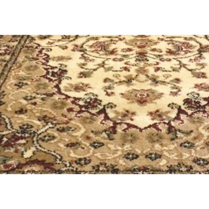 BLNK Mersin Collection Persian Style Olefin Area Rug with Jute Backing - Ivory, 3'W x 20'L