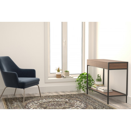 BLNK - Mersin Collection Persian Style Square Olefin Area Rug with Jute Backing