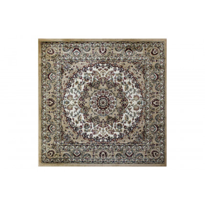 BLNK Mersin Collection Persian Style Square Olefin Area Rug with Jute Backing - Ivory, 5'W x 5'L