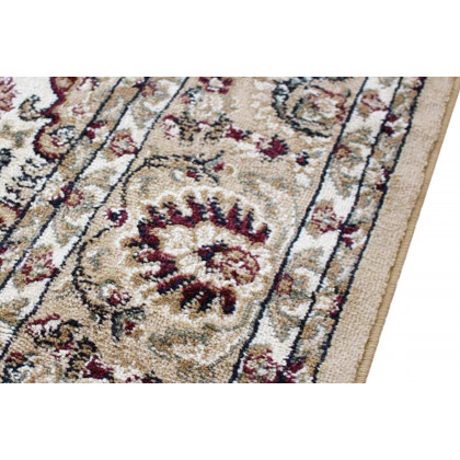 BLNK Mersin Collection Persian Style Square Olefin Area Rug with Jute Backing - Ivory, 5'W x 5'L