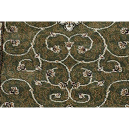 BLNK Portman Collection Persian Style Olefin Area Rug with Jute Backing - Green, 3'W x 15'L