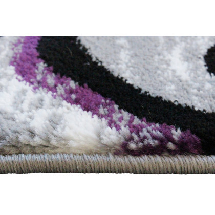 BLNK Valli Collection Abstract Olefin Area Rug with Jute Backing - Purple, 2'W x 7'L