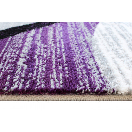 BLNK Valli Collection Abstract Olefin Area Rug with Jute Backing - Purple, 4'W x 5'L