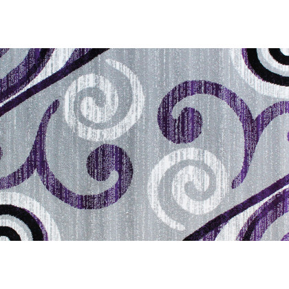 BLNK Valli Collection Abstract Olefin Area Rug with Jute Backing - Purple, 5'W x 7'L