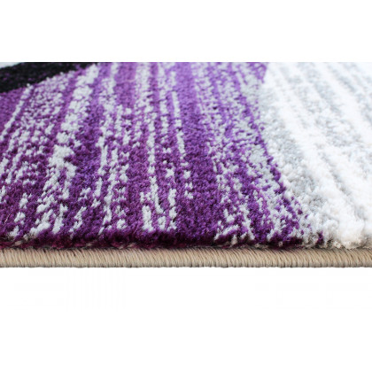 BLNK Valli Collection Abstract Olefin Area Rug with Jute Backing - Purple, 6'W x 9'L
