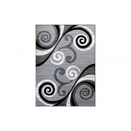 BLNK Valli Collection Abstract Olefin Area Rug with Jute Backing - Gray, 8'W x 10'L