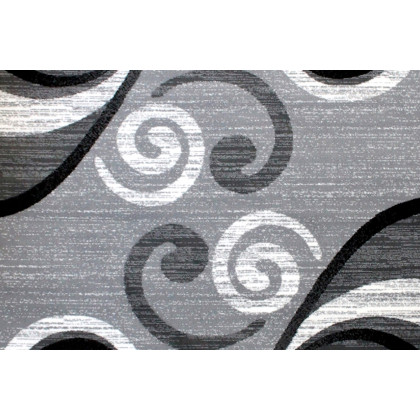 BLNK Valli Collection Abstract Olefin Area Rug with Jute Backing - Gray, 8'W x 10'L