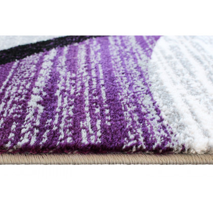 BLNK Valli Collection Abstract Olefin Area Rug with Jute Backing - Purple, 8'W x 10'L