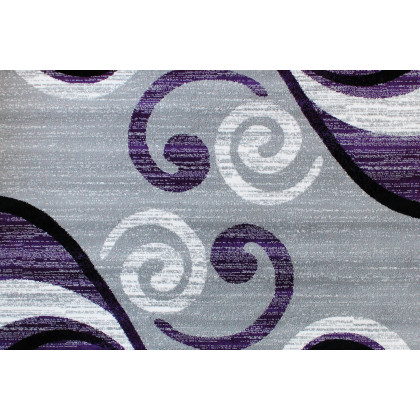 BLNK Valli Collection Abstract Olefin Area Rug with Jute Backing - Purple, 8'W x 10'L