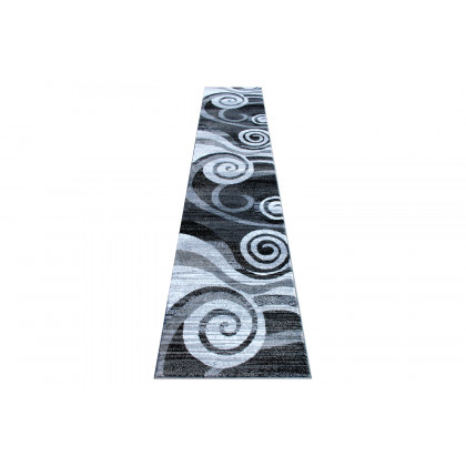 BLNK - Cirrus Collection Olefin Swirl Patterned Area Rug with Jute Backing
