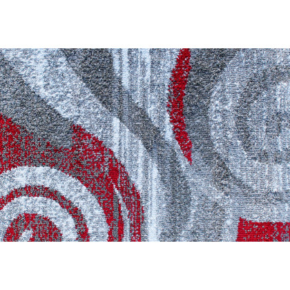 BLNK Cirrus Collection Olefin Swirl Patterned Area Rug with Jute Backing - Red, 2'W x 11'L