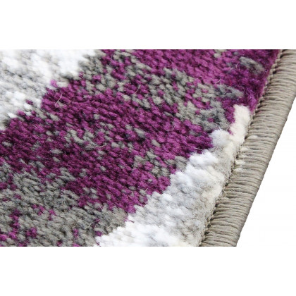 BLNK Cirrus Collection Olefin Swirl Patterned Area Rug with Jute Backing - Purple, 4'W x 5'L