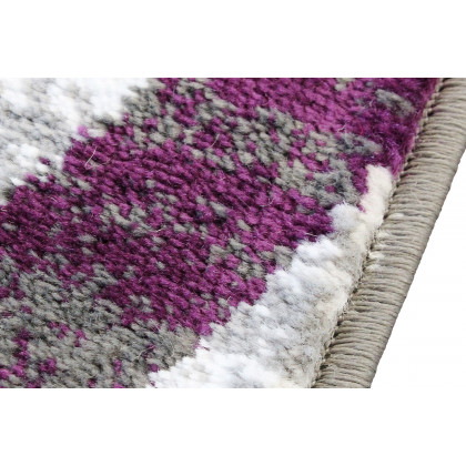 BLNK Cirrus Collection Olefin Swirl Patterned Area Rug with Jute Backing - Purple, 6'W x 9'L