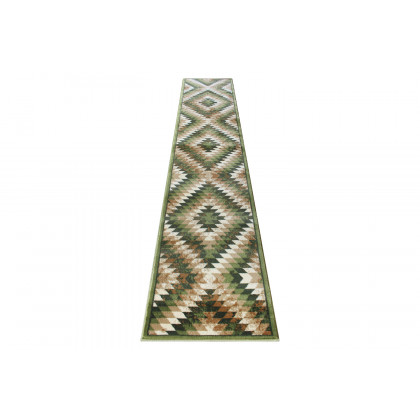 BLNK Teagan Collection Southwestern Style Olefin Area Rug with Jute Backing - Green, 2'W x 11'L