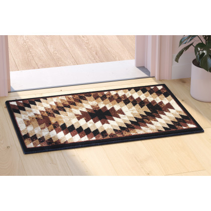 BLNK Teagan Collection Southwestern Style Olefin Area Rug with Jute Backing - Brown, 2'W x 3'L