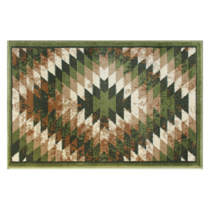 BLNK Teagan Collection Southwestern Style Olefin Area Rug with Jute Backing - Green, 2'W x 3'L