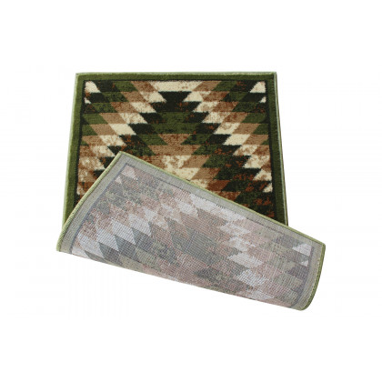 BLNK Teagan Collection Southwestern Style Olefin Area Rug with Jute Backing - Green, 2'W x 3'L