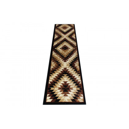 BLNK Teagan Collection Southwestern Style Olefin Area Rug with Jute Backing - Brown, 2'W x 7'L