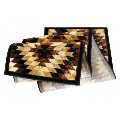 BLNK Teagan Collection Southwestern Style Olefin Area Rug with Jute Backing - Brown, 2'W x 7'L