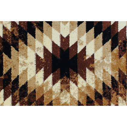 BLNK Teagan Collection Southwestern Style Olefin Area Rug with Jute Backing - Brown, 2'W x 7'L