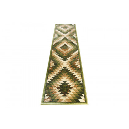 BLNK Teagan Collection Southwestern Style Olefin Area Rug with Jute Backing - Green, 2'W x 7'L