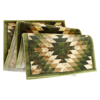 BLNK Teagan Collection Southwestern Style Olefin Area Rug with Jute Backing - Green, 2'W x 7'L