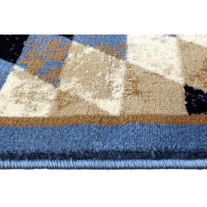 BLNK Teagan Collection Southwestern Style Olefin Area Rug with Jute Backing - Blue, 5'W x 7'L
