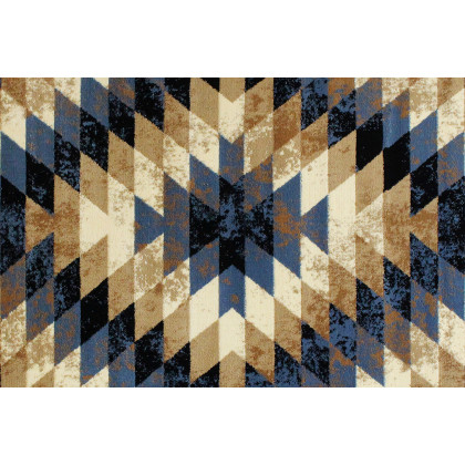 BLNK Teagan Collection Southwestern Style Olefin Area Rug with Jute Backing - Blue, 5'W x 7'L