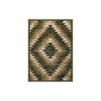 BLNK Teagan Collection Southwestern Style Olefin Area Rug with Jute Backing - Green, 5'W x 7'L