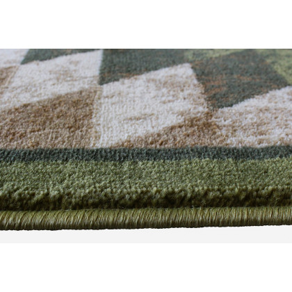 BLNK Teagan Collection Southwestern Style Olefin Area Rug with Jute Backing - Green, 5'W x 7'L