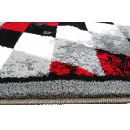 BLNK Teagan Collection Southwestern Style Olefin Area Rug with Jute Backing - Red, 5'W x 7'L
