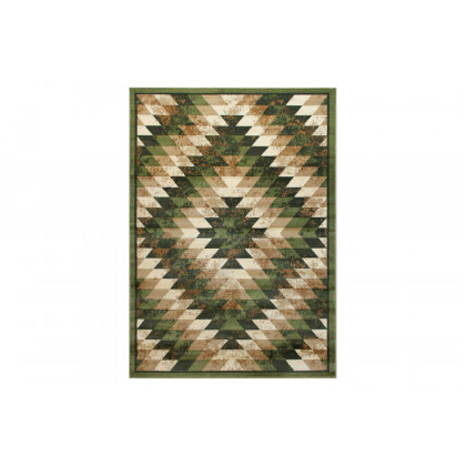 BLNK Teagan Collection Southwestern Style Olefin Area Rug with Jute Backing - Green, 6'W x 9'L