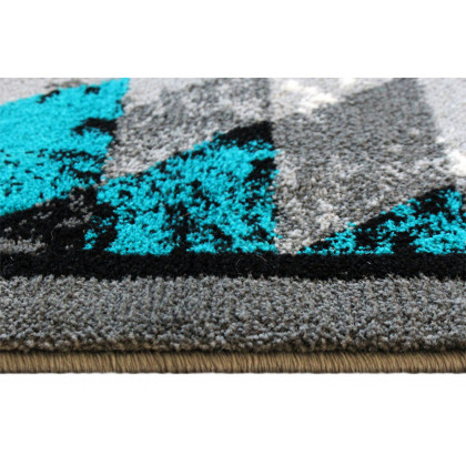 BLNK Teagan Collection Southwestern Style Olefin Area Rug with Jute Backing - Turquoise, 6'W x 9'L