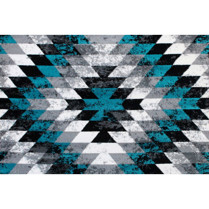BLNK Teagan Collection Southwestern Style Olefin Area Rug with Jute Backing - Turquoise, 6'W x 9'L