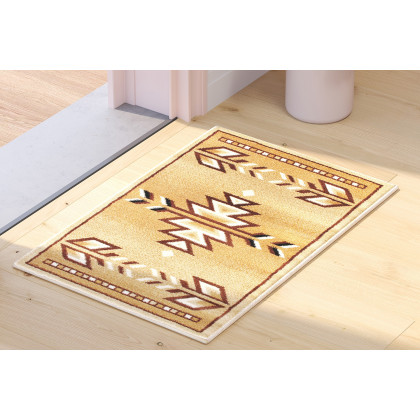 BLNK Lodi Collection Southwestern Style Olefin Area Rug with Jute Backing - Brown, 2'W x 3'L