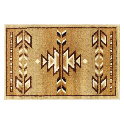 BLNK Lodi Collection Southwestern Style Olefin Area Rug with Jute Backing - Brown, 2'W x 3'L