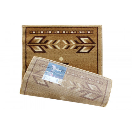 BLNK Lodi Collection Southwestern Style Olefin Area Rug with Jute Backing - Brown, 2'W x 3'L