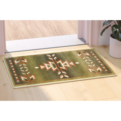BLNK - Lodi Collection Southwestern Style Olefin Area Rug with Jute Backing