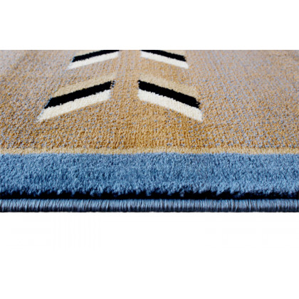 BLNK Lodi Collection Southwestern Style Olefin Area Rug with Jute Backing - Blue, 2'W x 7'L