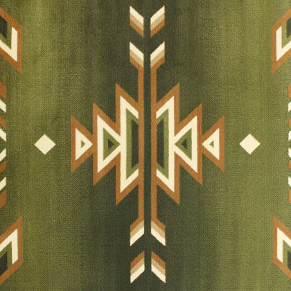 BLNK Lodi Collection Southwestern Style Olefin Area Rug with Jute Backing - Green, 4'W x 5'L