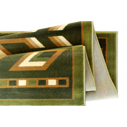 BLNK Lodi Collection Southwestern Style Olefin Area Rug with Jute Backing - Green, 5'W x 7'L