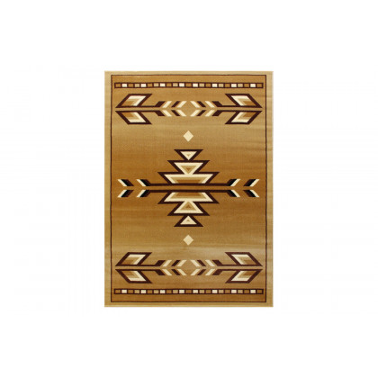 BLNK Lodi Collection Southwestern Style Olefin Area Rug with Jute Backing - Brown, 6'W x 9'L