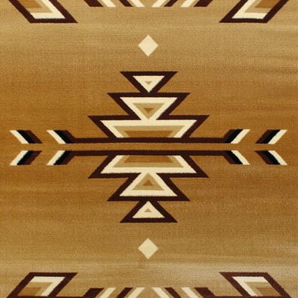 BLNK Lodi Collection Southwestern Style Olefin Area Rug with Jute Backing - Brown, 6'W x 9'L