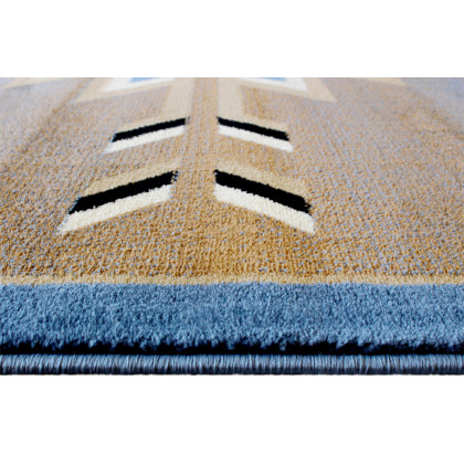BLNK Lodi Collection Southwestern Style Olefin Area Rug with Jute Backing - Blue, 6'W x 9'L