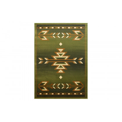 BLNK Lodi Collection Southwestern Style Olefin Area Rug with Jute Backing - Green, 8'W x 10'L