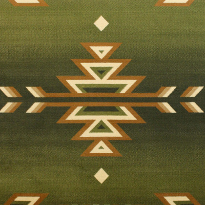 BLNK Lodi Collection Southwestern Style Olefin Area Rug with Jute Backing - Green, 8'W x 10'L