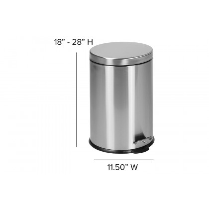 BLNK Round Stainless Steel Fingerprint Resistant Soft Close Step Trash Can - 5.3 Gallons (20L) - 5.3 Gall