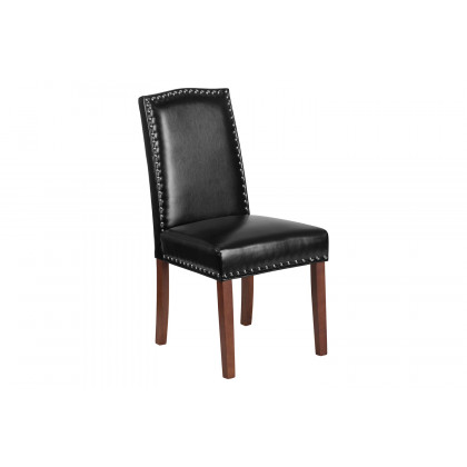 BLNK - HERCULES Hampton Hill Series LeatherSoft Parsons Chair with Silver Accent Nail Trim