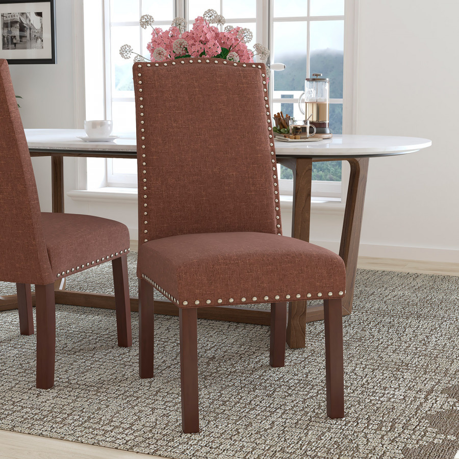 BLNK - HERCULES Hampton Hill Series Parsons Chair with Silver Accent Nail Trim