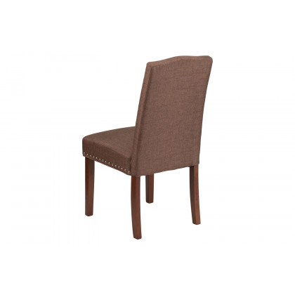 BLNK HERCULES Hampton Hill Series Parsons Chair with Silver Accent Nail Trim - Brown